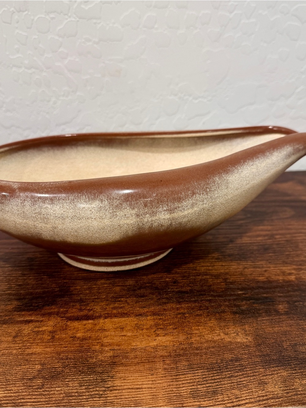 Vintage Frankoma Pottery MCM Bowl #214 Yellow Desert Gold Freeform Artsy Ceramic